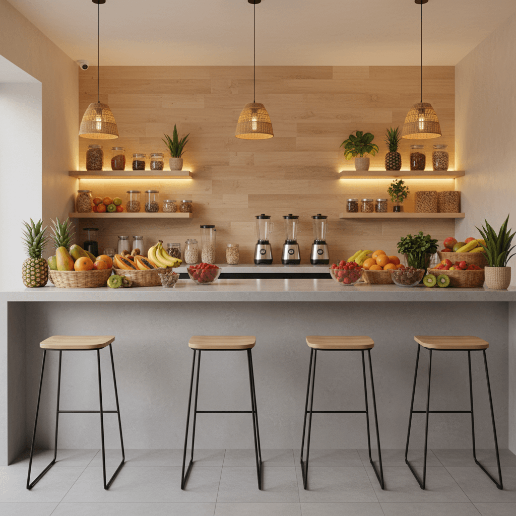 Interior of Qaredoo Smoothie Bar